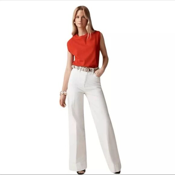 J Crew Wide-leg denim trouser in white Womens Size 32 White - Picture 12 of 12